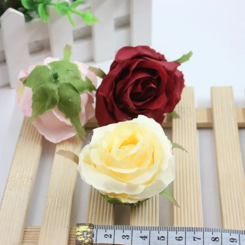 1 шт. искусственные цветы шелковые розы головки для свадебного украшения