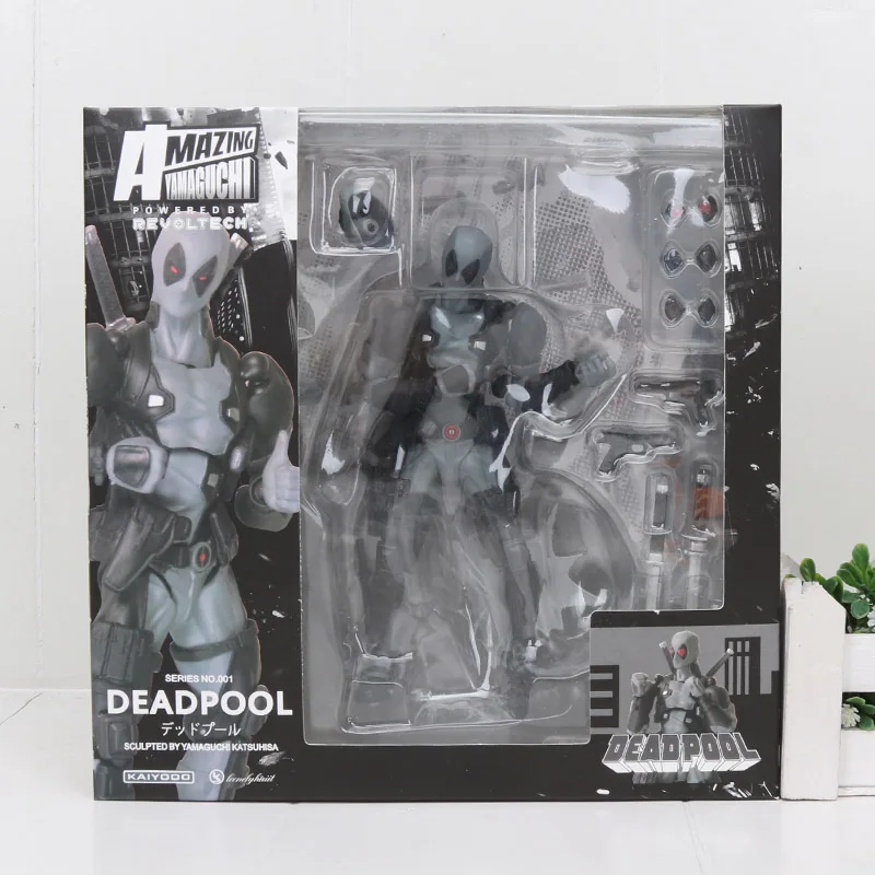 deadpool gray box Revoltech серии Marvel Мстители Endgame Железный человек паук яд Росомаха Капитан Америка Магнето фигурка модель игрушки - Цвет: deadpool gray box