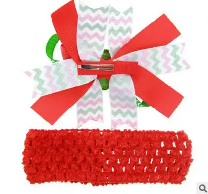 2017 новый Рождество Новый Ребенок Цветочные Печатный Топ Узел Повязка для Волос