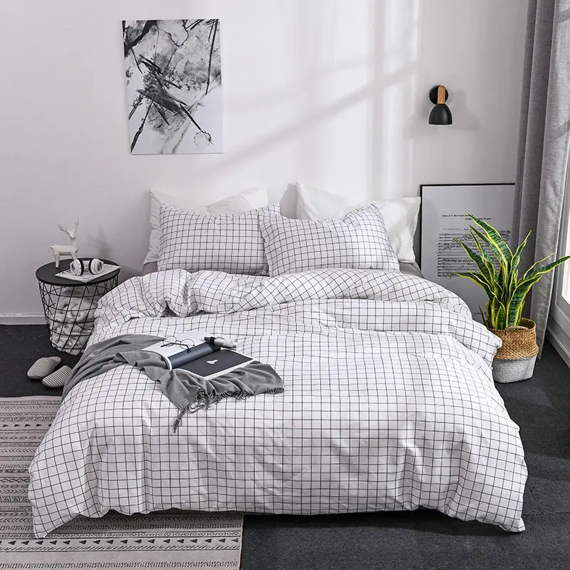 baigeizi Bonenjoy, белый плед, пододеяльник, набор, queen King size, постельные принадлежности, скандинавские, полосатые, односпальные, постельное белье, двойной размер, постельное белье и постельные принадлежности - Цвет: baigeizi