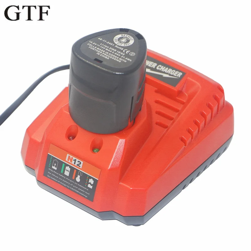 Зарядное устройство GTF для литий-ионных аккумуляторов 10,8-12 В 2401 а для M12 Milwaukee N12 48-59-2402 48-11-, Сменное зарядное устройство для литий-ионных аккумуляторов