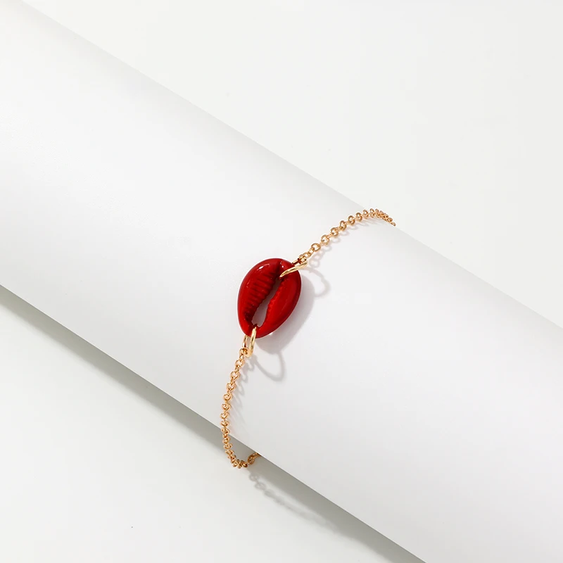 Очаровательный красный браслет в виде ракушки металлические золотые браслеты