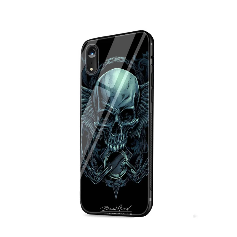 Desxz Grim Reaper Череп Скелет Роскошный чехол стекло для iPhone 5 5S SE 6 6s 7 8 Plus X XS Max XR Защитная крышка - Цвет: G6