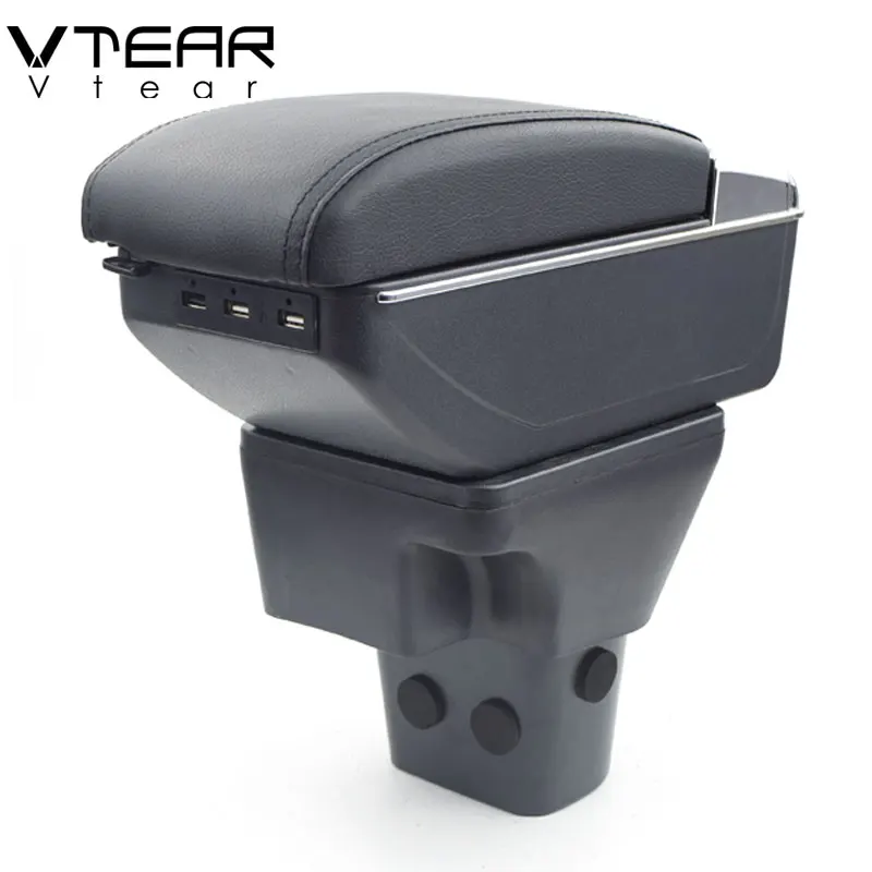 Vtear для hyundai Accent подлокотник коробка зарядка через usb повысить двухслойный центральный магазин содержание Подстаканник Пепельница аксессуары