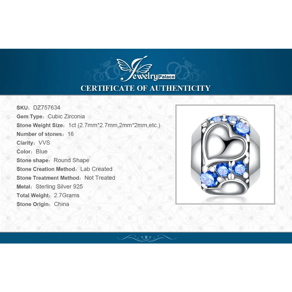 

JewelryPalace Heart Love 925 Sterling Silver Bead Charms Silver 925 Original For Bracelet Silver 925 original For Jewelry Making
