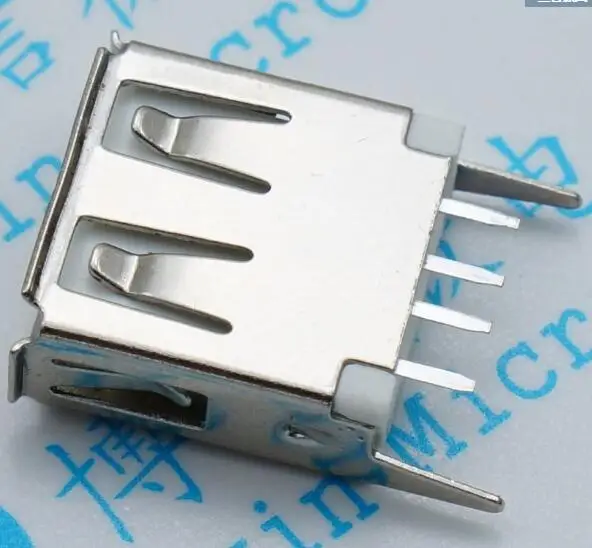 

Free shipping USB-AF180 USB-A Female socket Type A 180 degree straight pin AF180 4 pins 13.7mm plug copper best quality.