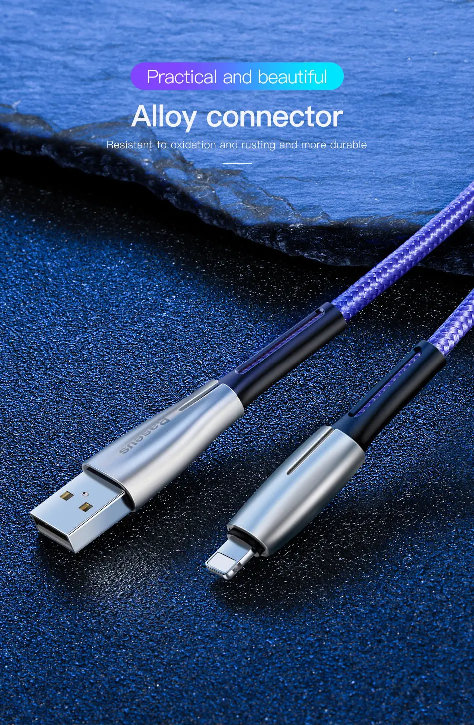 Baseus USB кабель для iPhone XR Xs Max X Кабель зарядного устройства 2.4A Быстрая зарядка освещения для iPhone 8 7 Plus Xs зарядка USB кабель для передачи данных