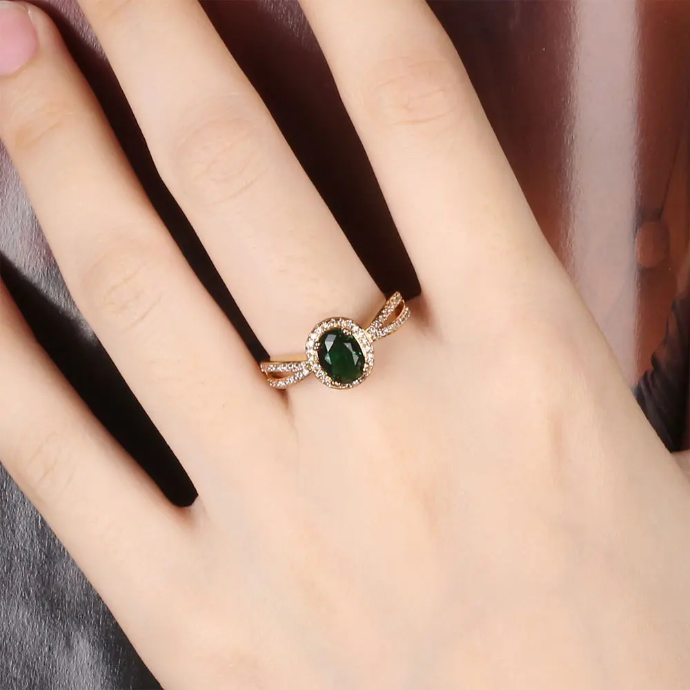 Женские кольца MOLIAM светло синие/зеленые средней длины с фианитом Рождественский