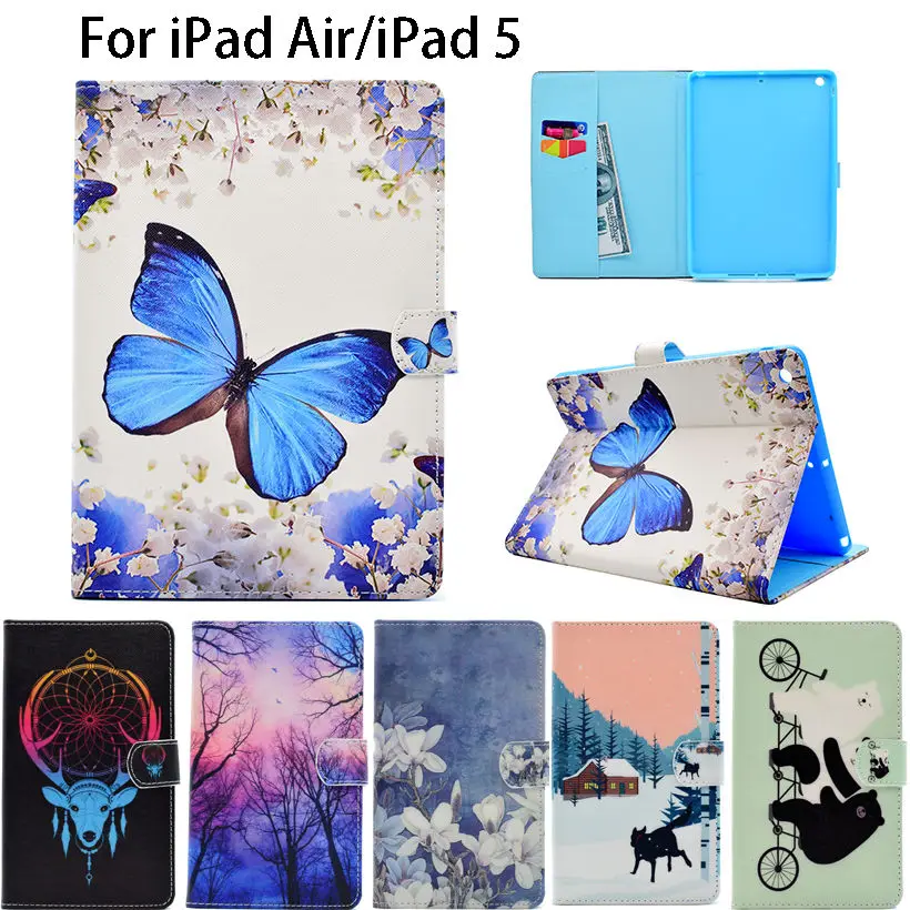 

Модный силиконовый чехол-книжка с изображением животных из искусственной кожи для iPad Air, чехол для Apple iPad Air iPad 5, умный чехол, чехол, чехол для ...