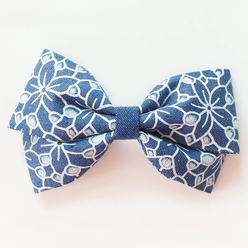 Деним Ткань цветок лук заколка модные рваные цветы Заколки для волос Обувь