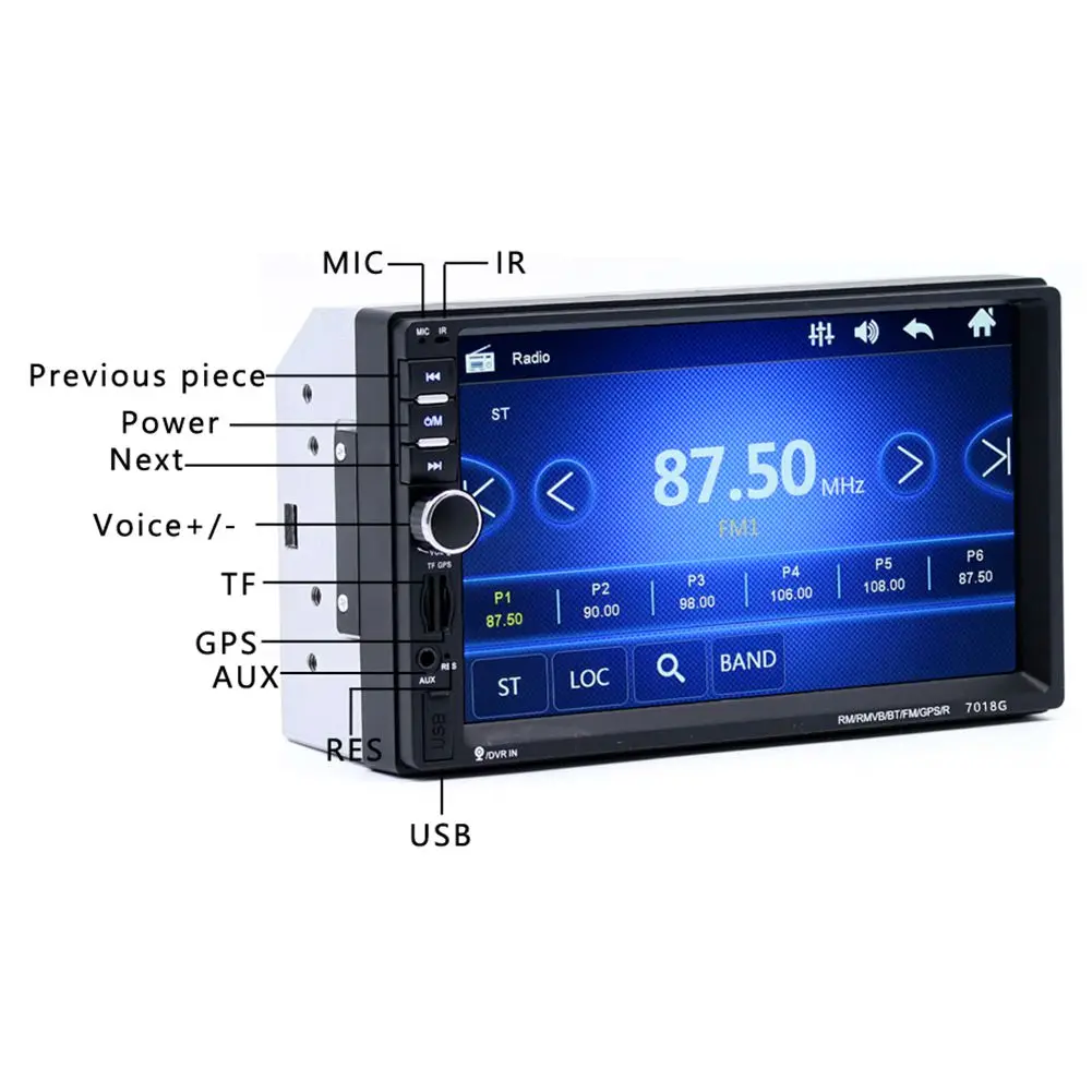 GPS Navigation 2 Din Car Bluetooth Radio Multimedia Mp5 Player 7 inch Touch Screen with Camera+Europe Map+Steering wheel contr | Автомобили