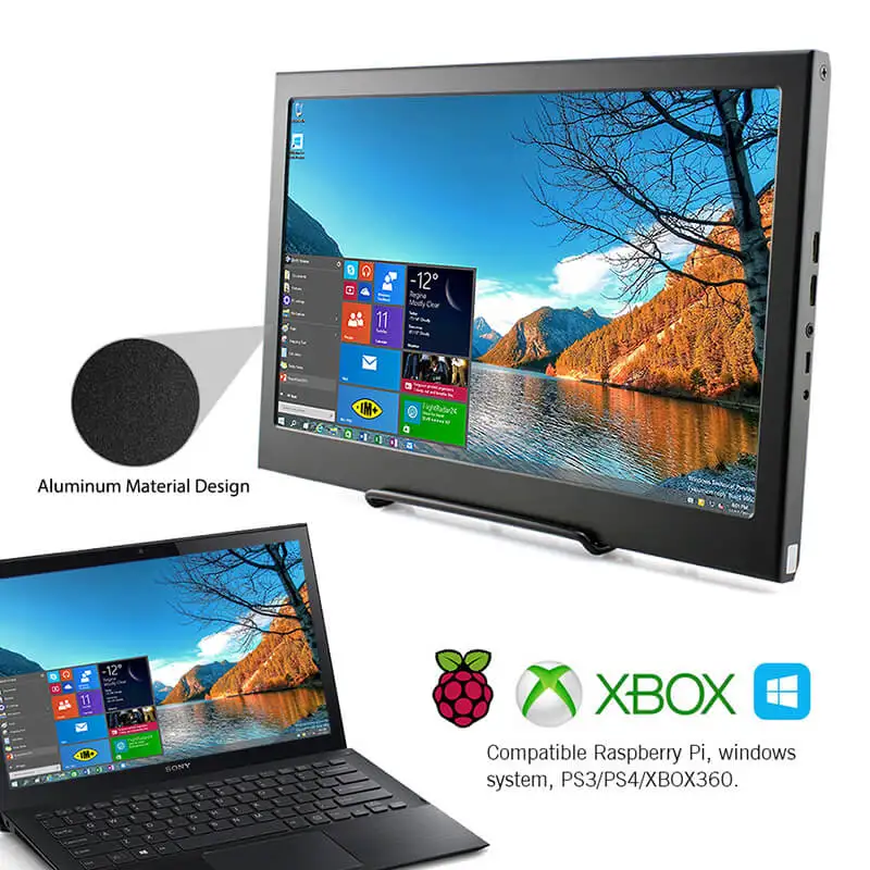 Verkauf Elecrow 13,3 Zoll 1080P IPS Tragbare Monitore Led-anzeige Dual HD Bildschirm Computor Für Raspberry Pi XBOX Gaming Laptop Geräte
