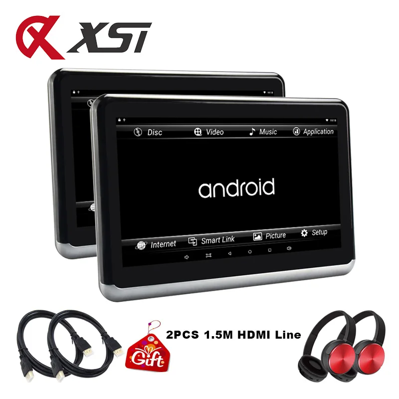 XST 10 1 дюймов Android 6 0 Автомобильный монитор на подголовник MP5 видеоплеер HD