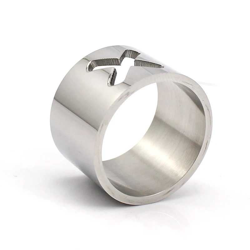 Couya Brand Blank Cross Ring 2017 Summer Unique Design 316L Stainless Steel Hollow Women Rings Fashion Jewelry|women fashion rings|women ringscross