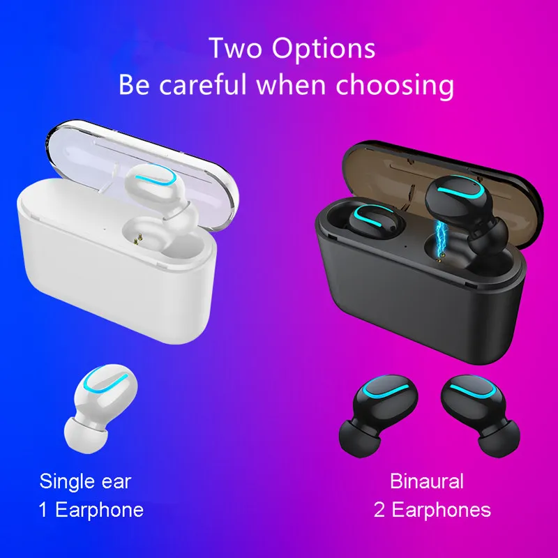 Tws Bluetooth 5,0 наушники беспроводные наушники бинауральные спортивные наушники с зарядным устройством гарнитура с микрофоном для Iphone Android телефон