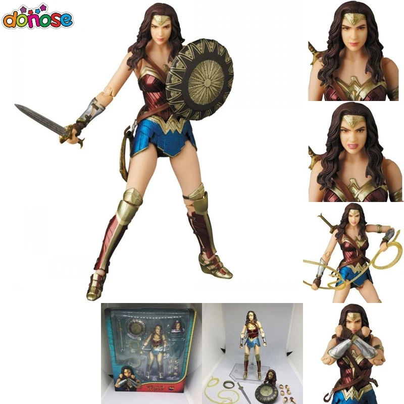 Wonder with box Новое поступление Лига Справедливости Mafex Бэтмен Maf 056 Flash 058 чудо-женщина 048 Супермен 057 Человек-паук 047 фигурка игрушка кукла - Цвет: Wonder with box