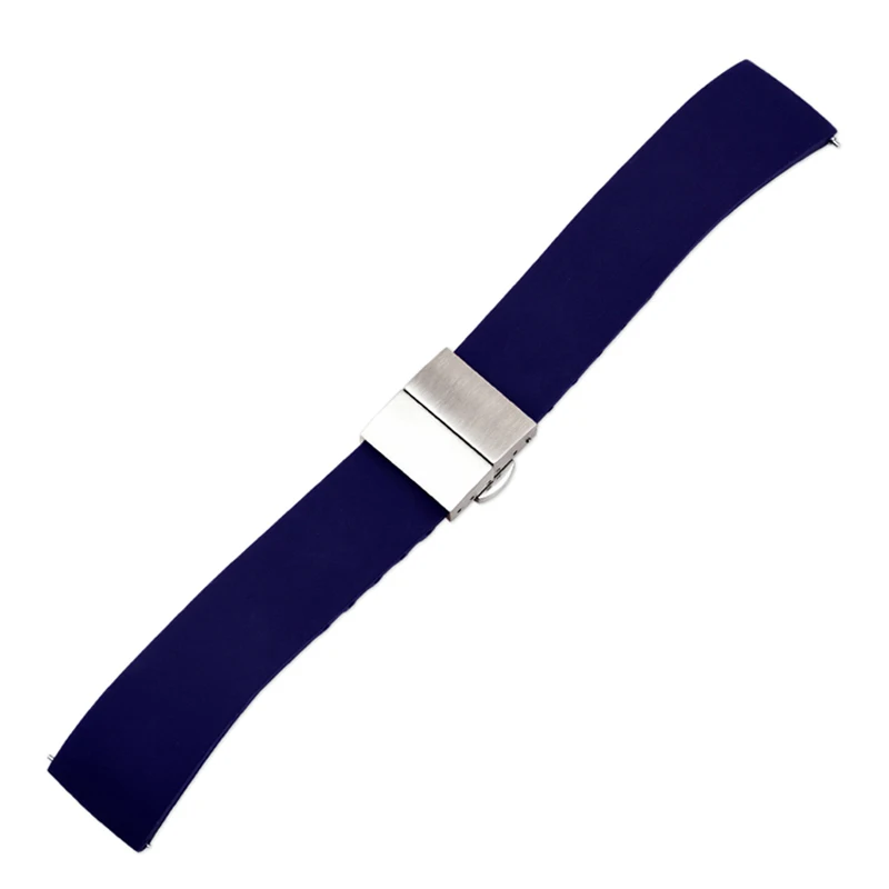 Синий 14 мм 16 мм 18 мм 20 мм 22 мм силиконовый ремешок Складная Пряжка для samsung Galaxy Watch gear Quick Release резиновый браслет ремешок - Цвет ремешка: Синий