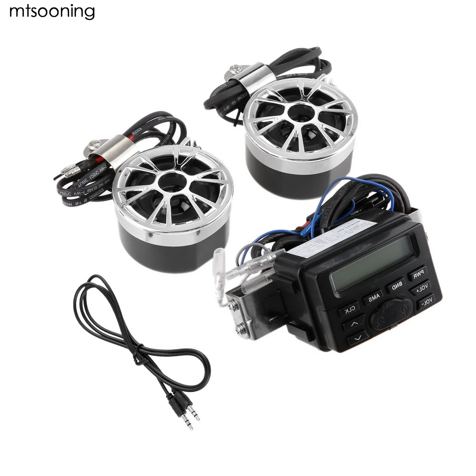Mtsooning мотоцикл FM радио MP3 аудио система стерео колонки усилитель