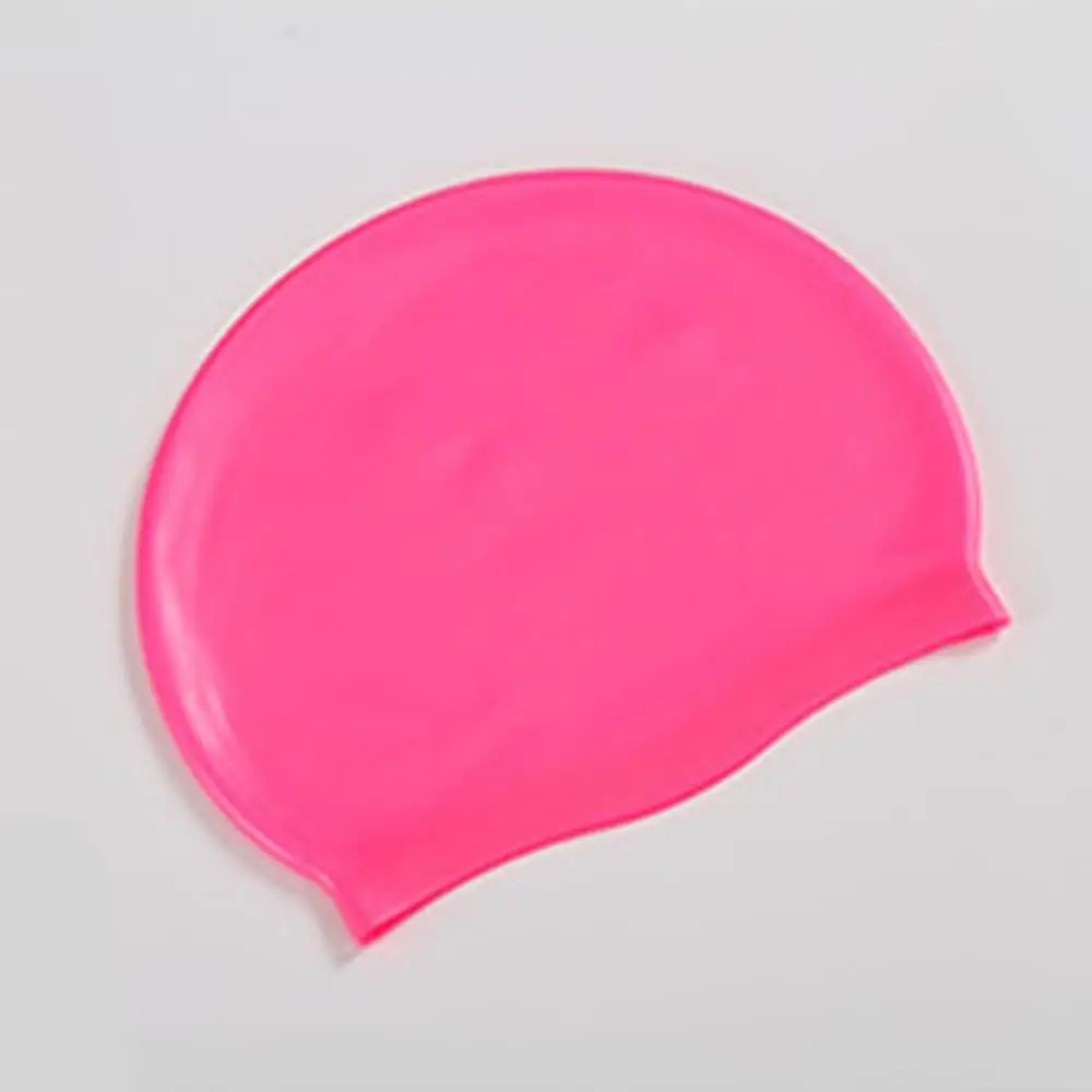 Rose Red Мягкие силиконовые водонепроницаемые шапочки для купания, защищающие уши, длинные волосы, спортивная шапка для бассейна, шапка для плавания для мужчин и женщин, для взрослых - Цвет: Rose Red