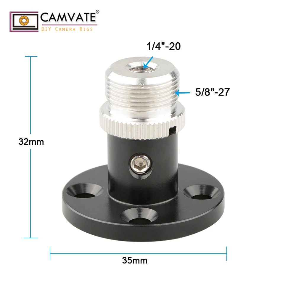 CAMVATE микрофонная стойка с монтажное основание и 1/4 &quot-20 Женский 5/8&quot-27