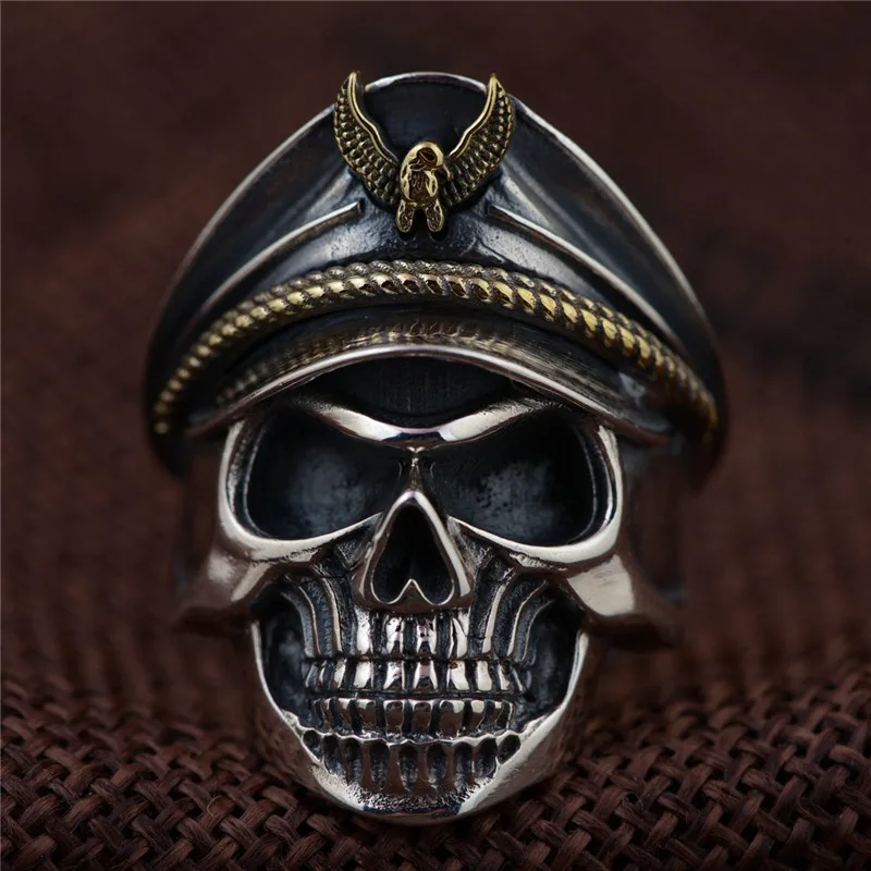 BESTLYBUY 100% Genuine 925 Sterling Silver Punk Skull Rings for Men Gifts Party Cool Jewelry Thai Ring | Украшения и аксессуары