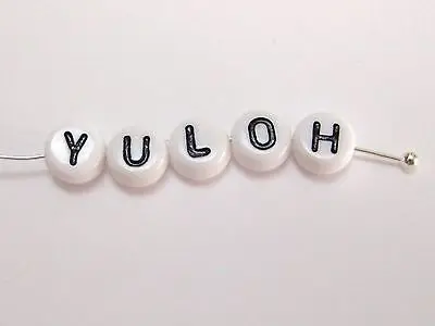 

2500 Assorted White Acrylic Alphabet Letter "A-Z" Coin Beads 4X7mm
