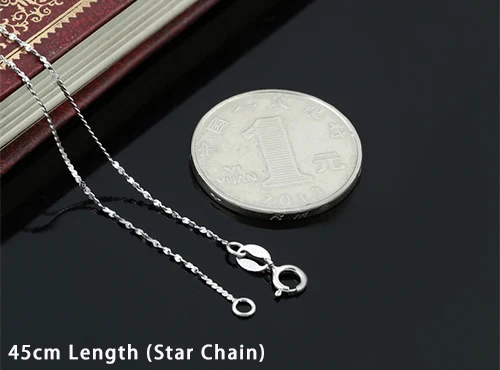 45cm Length Модная 1 мм Толстая коробка, волнистое ожерелье, подвеска, серебро 925 пробы, для мужчин и женщин, лучшая цепочка "друг", ожерелье, ювелирное изделие N42 - Цвет камня: 45cm Length