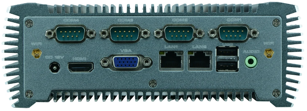 На борту DDR3 4 ГБ X86 Embedded Безвентиляторный Box PC Поддержка Intel 1037U 1.8 ГГц dual-core CPU |