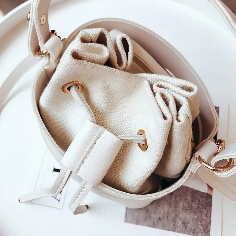 Сумка мешок на шнурке для женщин мини сумка из искусственной кожи сумки через