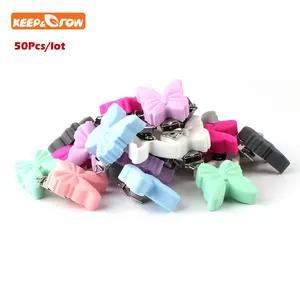 Держатель-цепочка для соски-пустышки в виде бабочки, 50 шт.