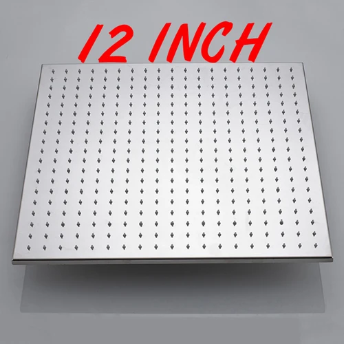 12 Inch No LED Хромированная полированная латунная душевая головка для ванной светодиодный смеситель для душа " 10" 1" 16" 20 дюймов душевая головка - Цвет: 12 Inch No LED