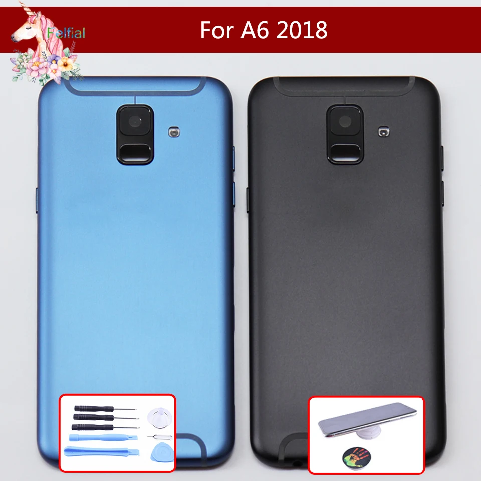 Для Samsung Galaxy A6 2018 A600 A600F SM задняя крышка аккумулятора задний стеклянный корпус с