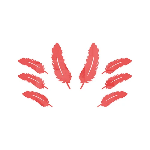 1 набор акриловых зеркальных настенных наклеек 3D в форме перьев DIY домашний декор