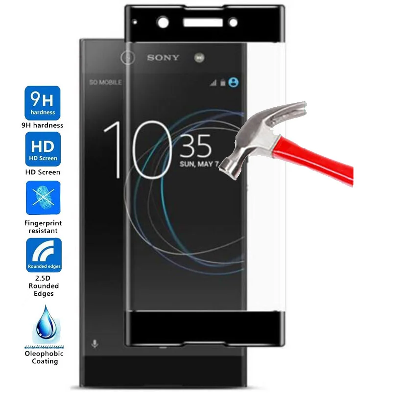 Защитное стекло на весь экран для Sony Xperia XA1 закаленное G3112|Защитные стёкла и