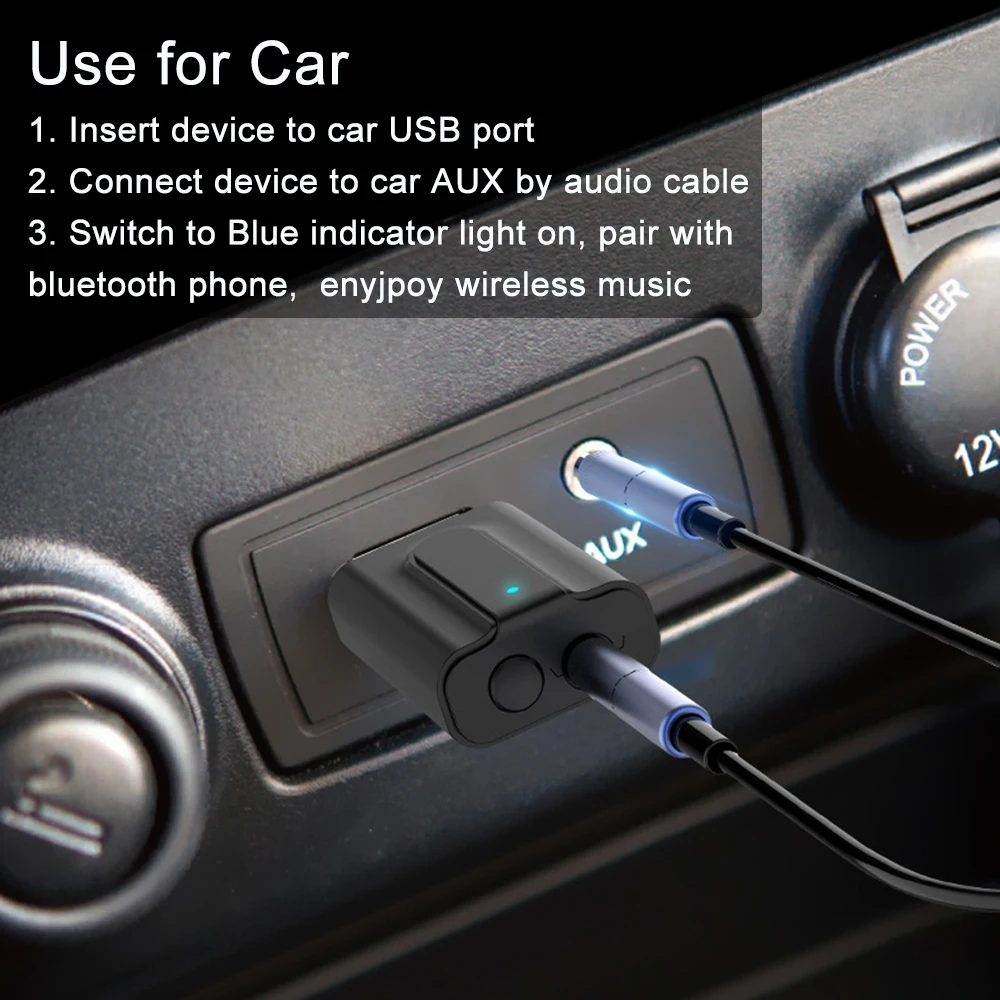 2 в 1 Автомобильный приемник передатчик Bluetooth 5 0 MP3 плеер 3 мм AUX стерео аудио