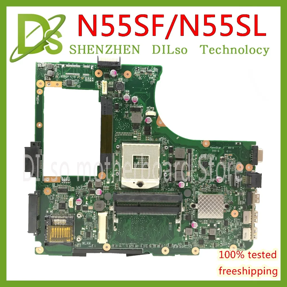 

KEFU N55SF Mainboard For ASUS N55S N55SF N55SL Laptop Motherboard HM65 REV.2,0 Test work 100% original in stock