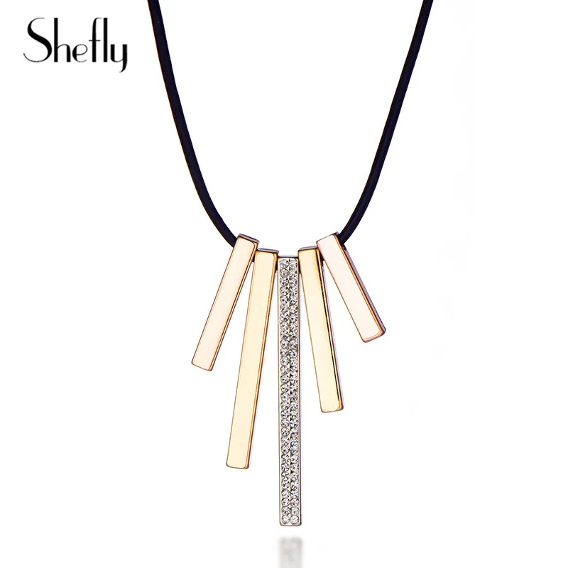 Shefly новые модные квадратные Подвески до ключиц ожерелье простые тонкие DIY