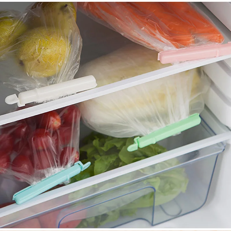 4 pcs/Set New Style Suction Cup Snacks Food Bag Sealing Preservation Clips can be stored Vacuum Resealer Kitchen Storage | Дом и сад