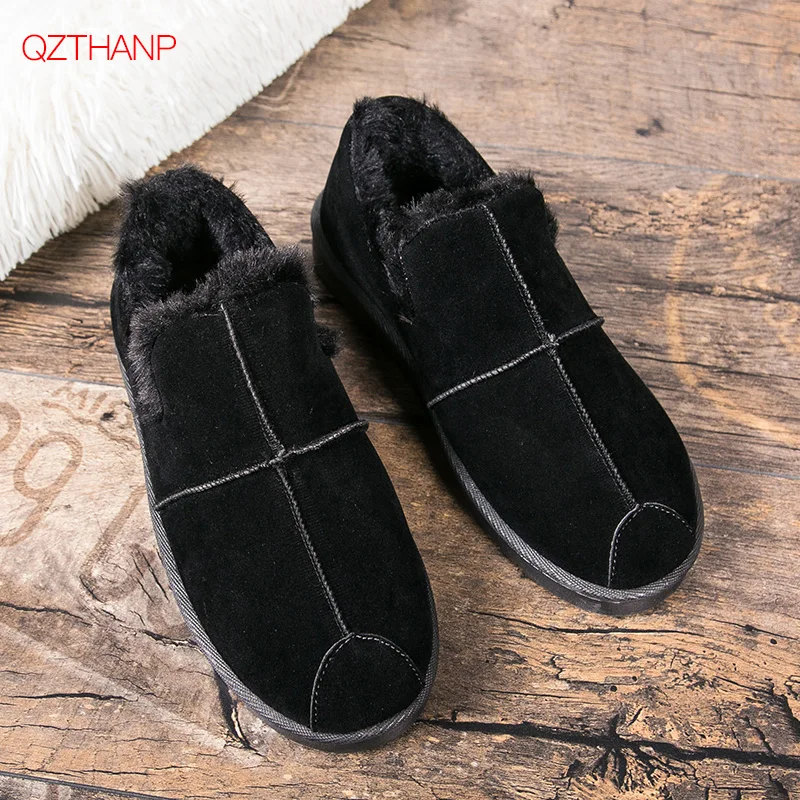 

Winter Boots Men Sneakers Fashion Fur Flock Winter Shoes Men Leather Winter Ankle Boots Warm Casual Men Boots Zapatos De Hombre