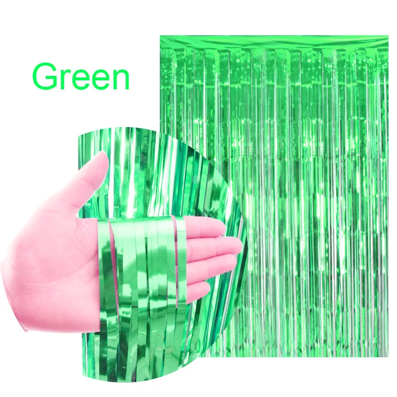 Green 2 м Радужный фон шторы из фольги фон для фотосъемки принадлежности для дня рождения украшения для взрослых Рождественские украшения для дома - Цвет: Green