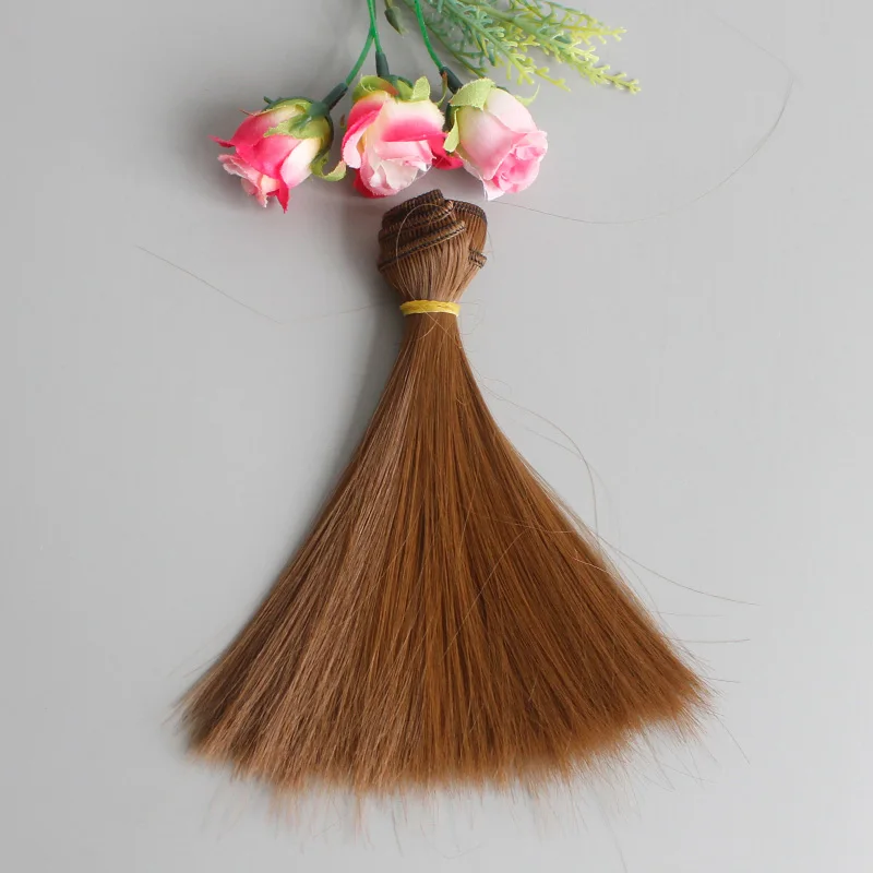 Fanyi 15 см * 100 длинные прямые высокотемпературные волокна BJD SD парики DIY Волосы для