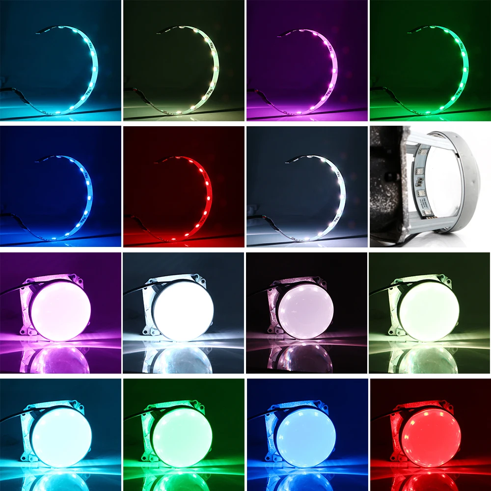 1 комплект светодиодный RGB приложение Bluetooth дьявол глаза гало кольца для