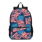 Детские школьные ранцы в стиле пэчворк с американским флагом, вместительные студенческие рюкзаки для мальчиков и девочек-подростков, ранец на плечо для книг