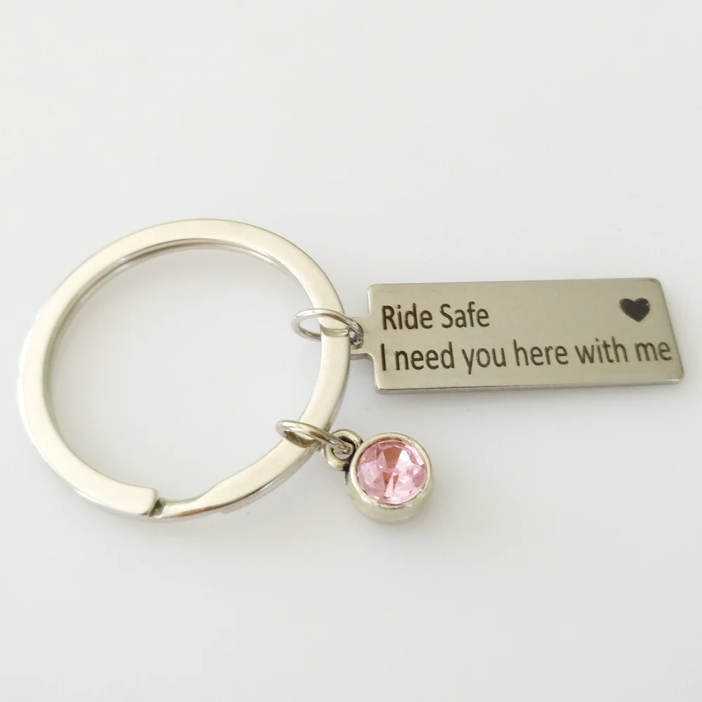 Новый брелок с надписью Ride Safe I need you here with me для влюбленных пар камнем на день
