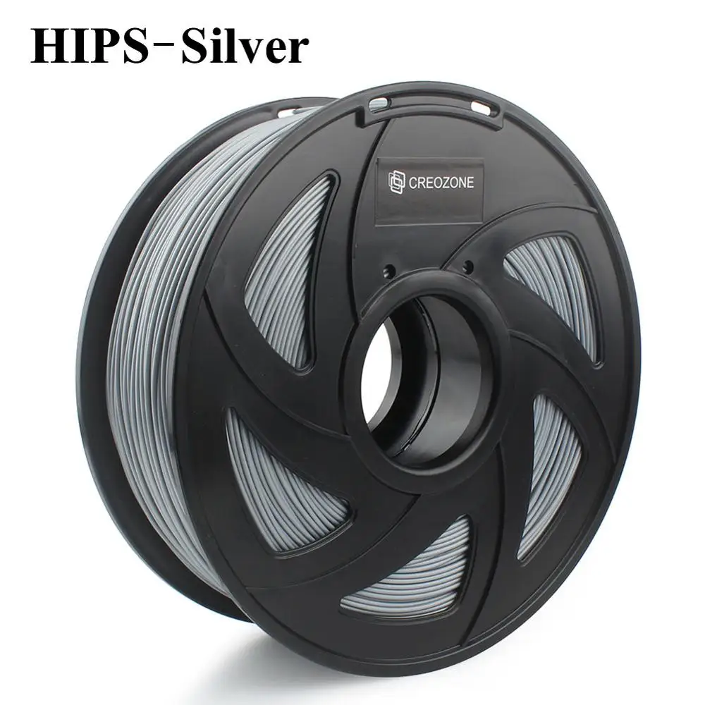 HIPS-Silver CREOZONE Премиум нить для 3d принтера 1,75 1 кг PETG ABS углеродное волокно TPU нейлон/PA Металл бедра 3D пластиковая нить - Цвет: HIPS-Silver