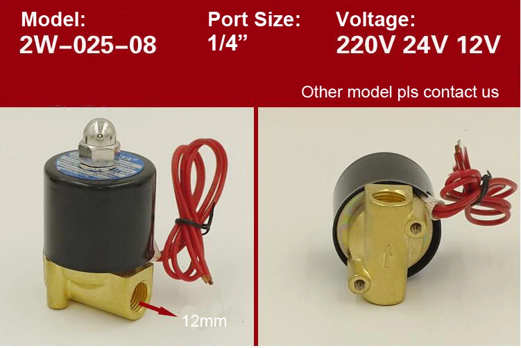 Нормально закрытый 2/2 дюймовый Пневматический электромагнитный клапан 2W025 08