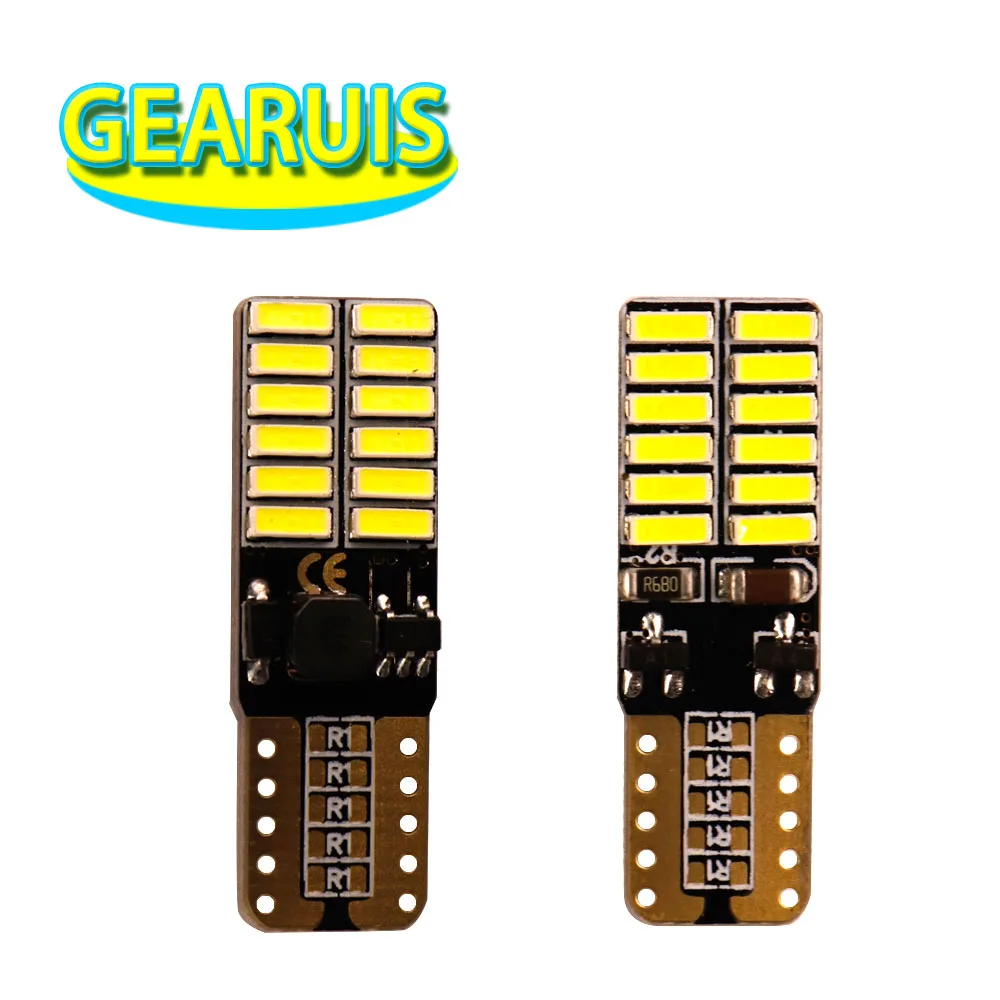 220MA Constante 10X T10 Canbus 24 SMD 4014 LED NENHUM Erro W5W 24SMD 501 автостайлинг luz Ice blue Rosa Verde 7 ядер|10x t10|ice