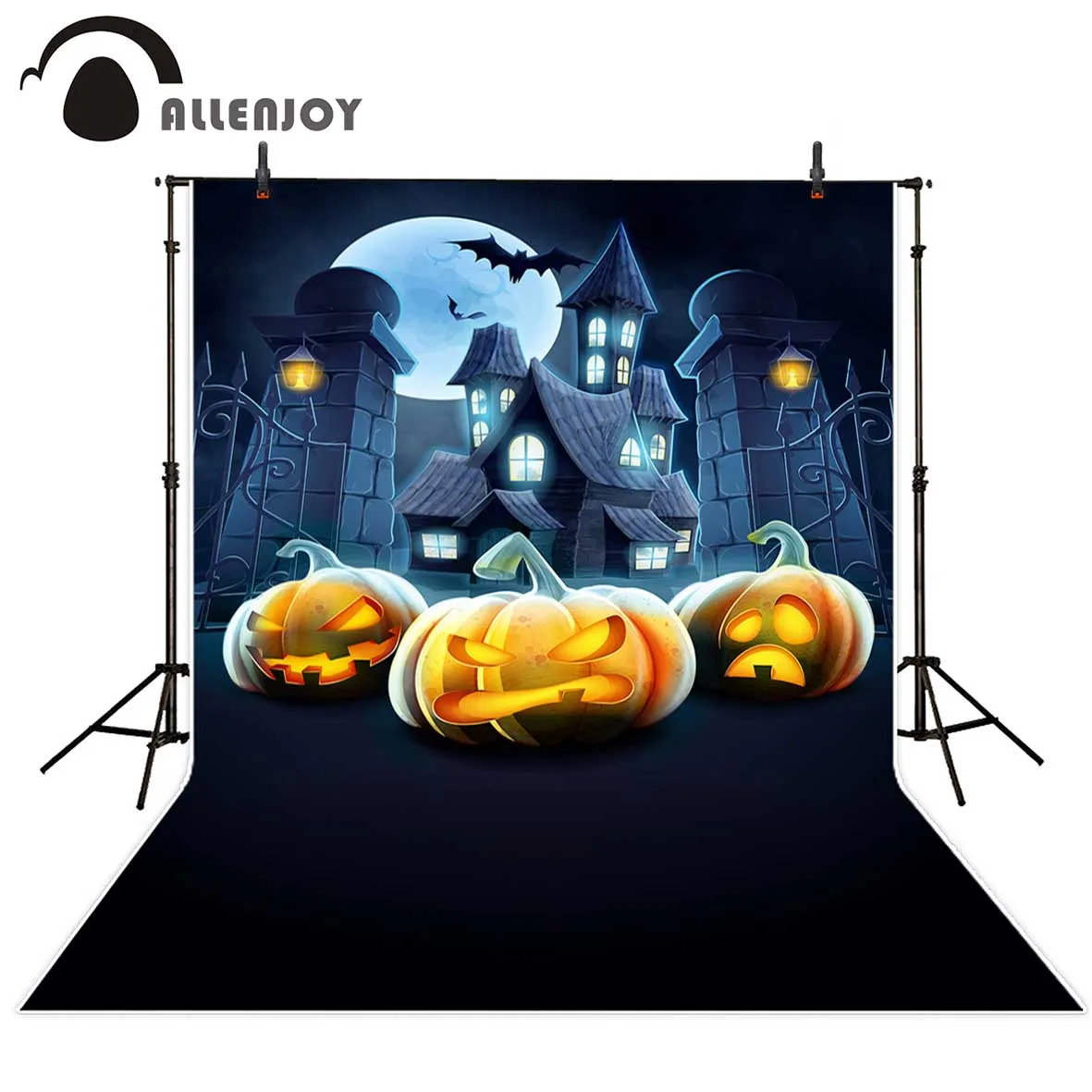 

Allenjoy фон для фотографии замок ретро террор Тыква свет Хэллоуин фон для фотосъемки новорожденный Виниловый фон для фотосъемки