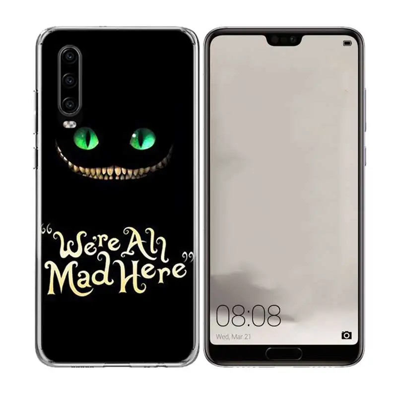 Чеширский кот из Алисы в стране чудес: силиконовый чехол на заднюю панель для Huawei P30 P20 Mate 20 10 Pro P10 lite P Smart + Plus Z 2019.