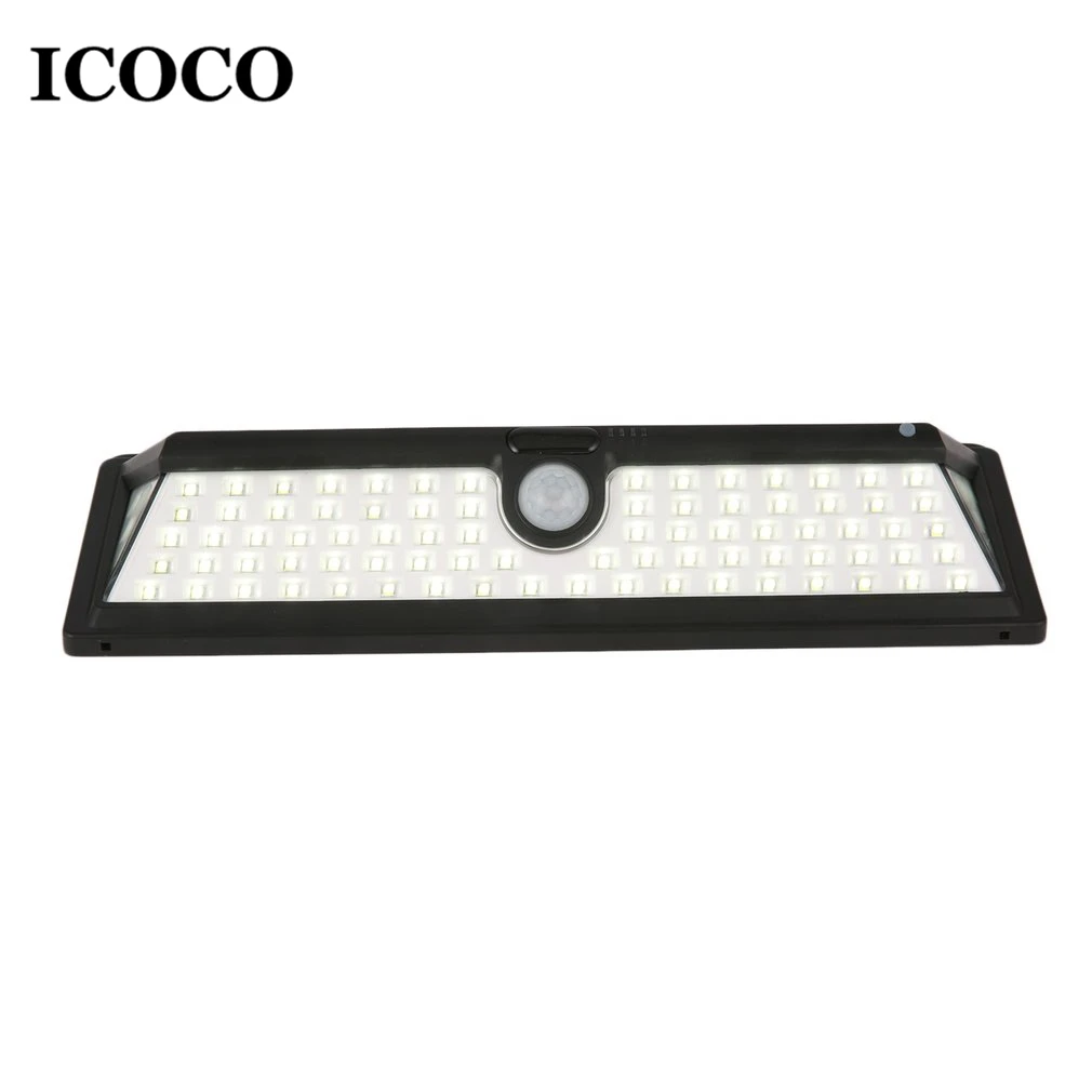 Icoco 90leds Водонепроницаемый солнечные ПИР движения Сенсор настенный свет Широкий